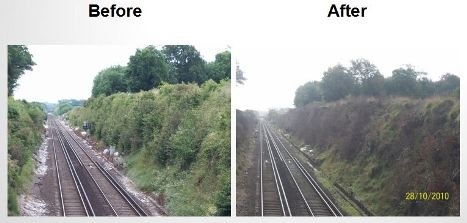 Road Rail Bank Sprayer - Before and After